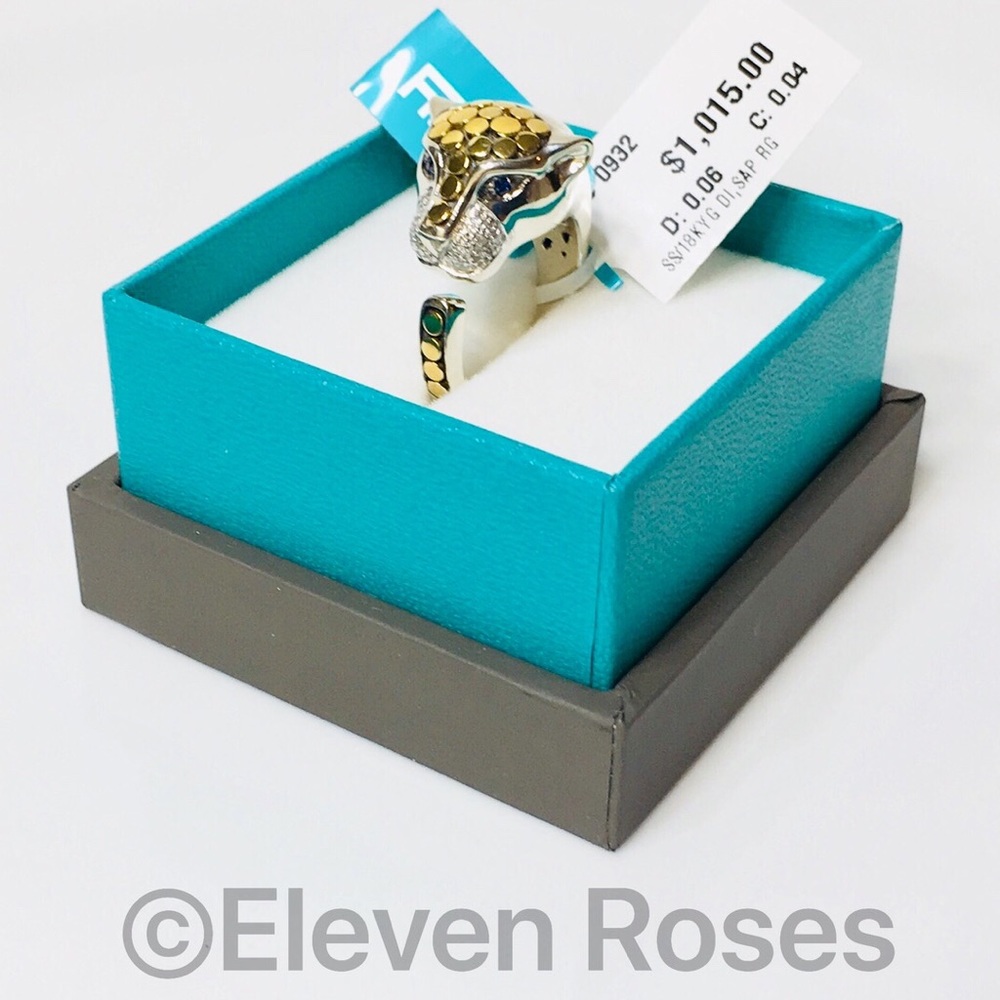 EFFY Diamond & Sapphire Panther Ring NWT - Picture 7 of 8